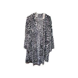 Tee For The Soul Cardigan 2X NWT Women's Cheetah Print 3/4 Sleeve Open Front
